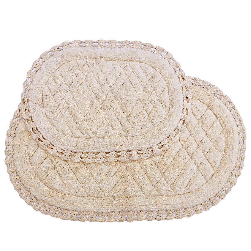 Изображение товара Кружевные коврики для ванной RACHEL S и M из хлопка капучино набор 2 шт