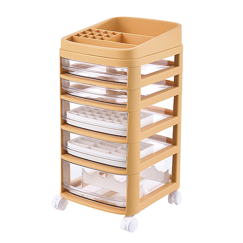 Изображение товара JOLI ANGEL Стеллаж косметолога 5 ящиков + полка-органайзер, цвет: Бежевый