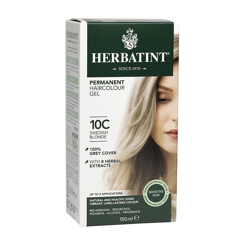 Изображение товара Herbatint Гель-краска для волос 150 мл 10С Шведский блондин стойкое натуральное окрашивание