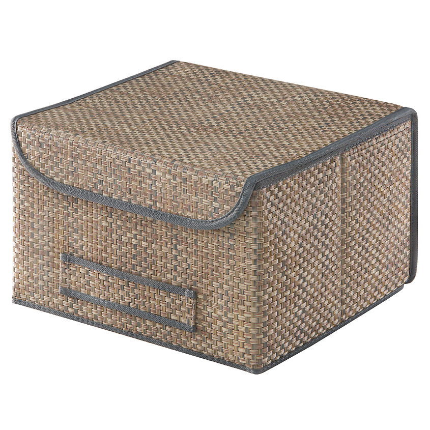 Изображение товара Коробка для хранения с крышкой ВО-042 35х30х22 см коричневая стильная практичная