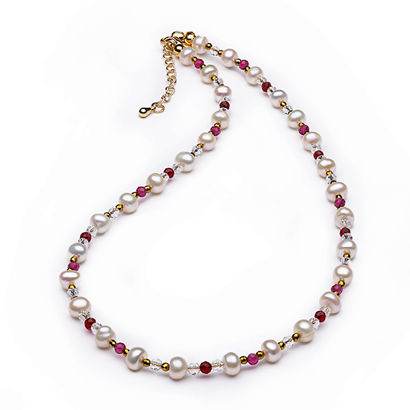 Изображение товара Жемчужный чокер из натуральных камней MILETTA 38 см с гематитом и шпинелью