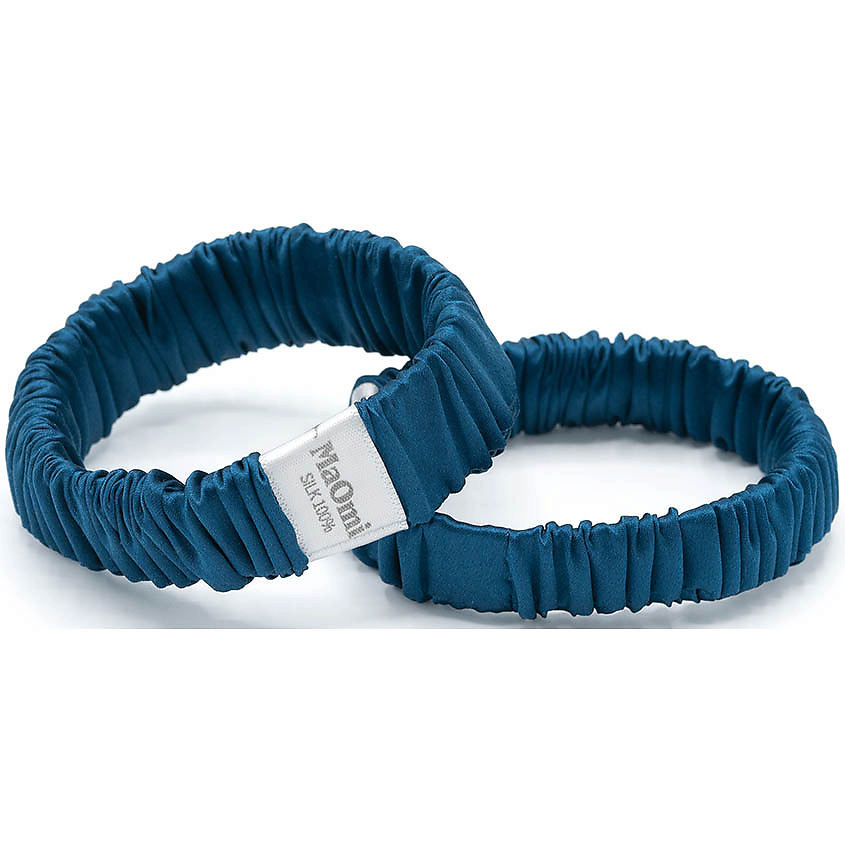 Изображение товара MAOMI Комплект резинок для волос из натурального шёлка "DUO-15х20", Синий