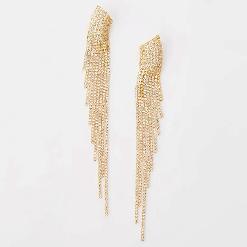 Изображение товара Элегантные ассиметричные серьги RUXARA из гипоаллергенного сплава с стразами