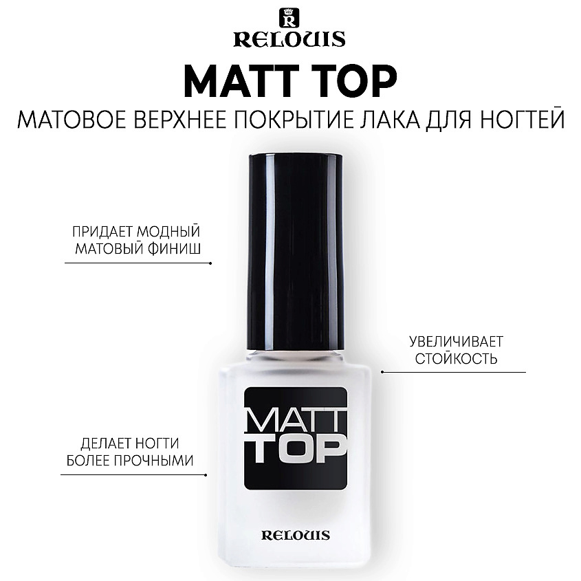 Изображение товара RELOUIS Матовое верхнее покрытие лака для ногтей Matt Top, матовый