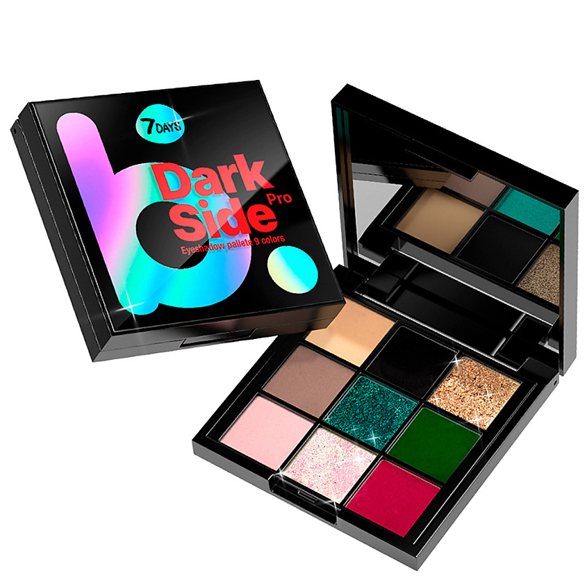 Изображение товара 7DAYS Палетка теней для век матовые блестящие Black mamba, 01 BLACK MAMBA