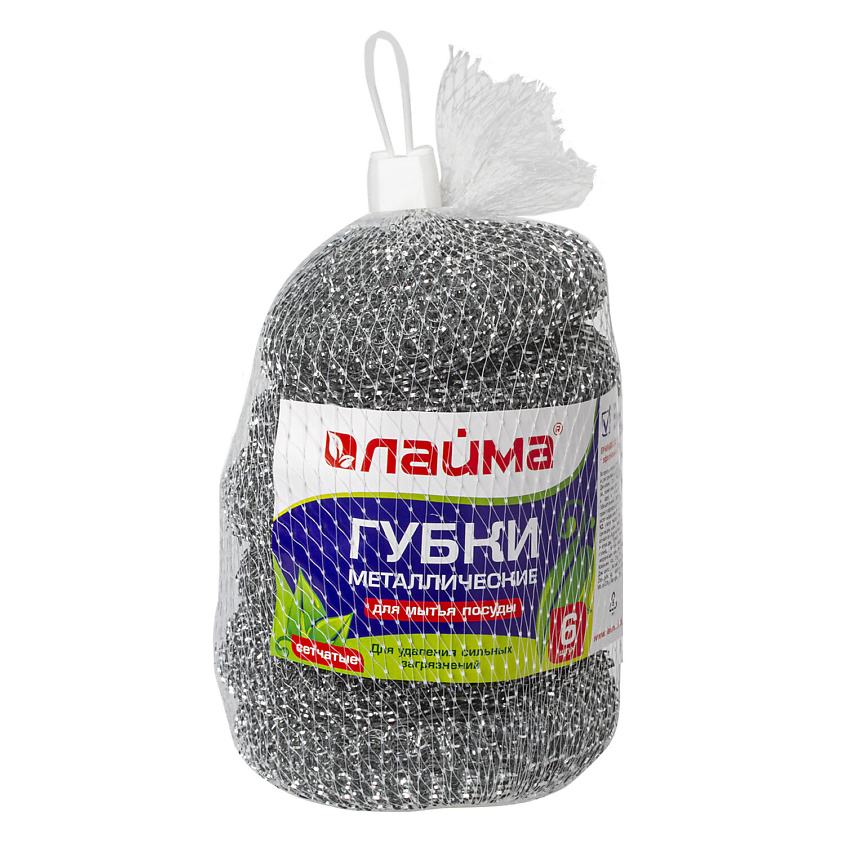 Изображение товара LAIMA Губки (мочалки) для посуды металлические, 6 набор