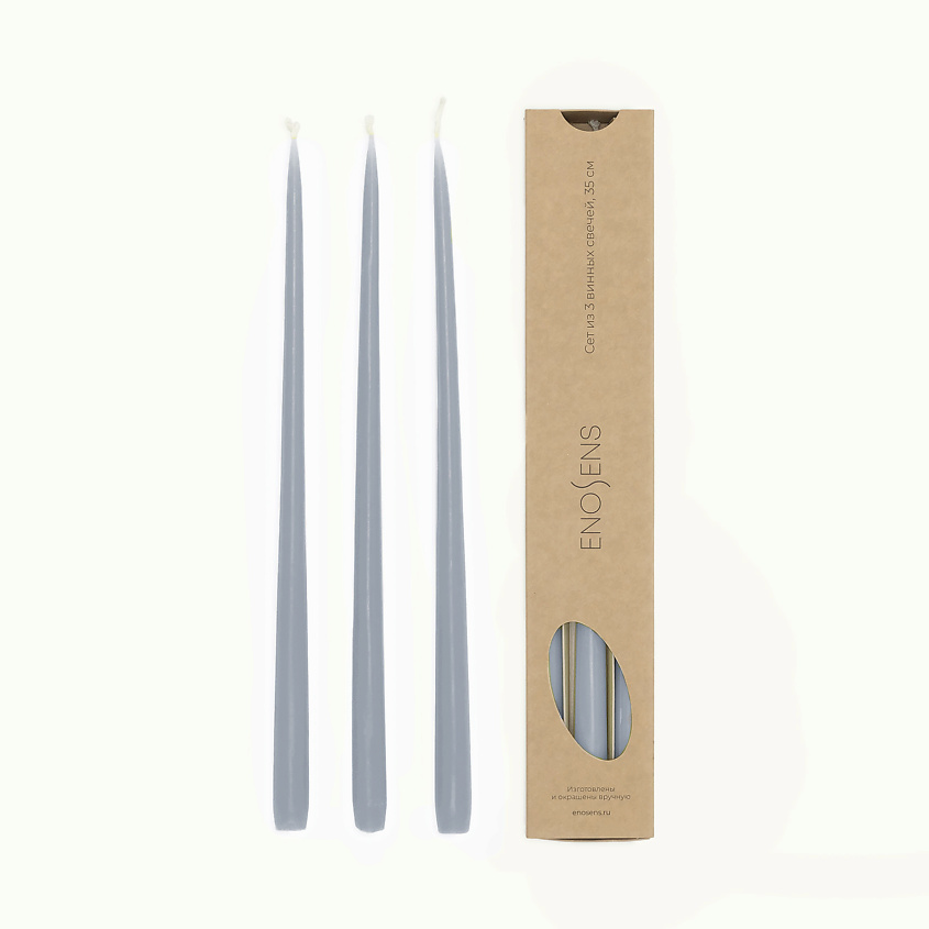 Изображение товара Набор интерьерных свечей ENOSENS Серый - 3 свечи по 35 см