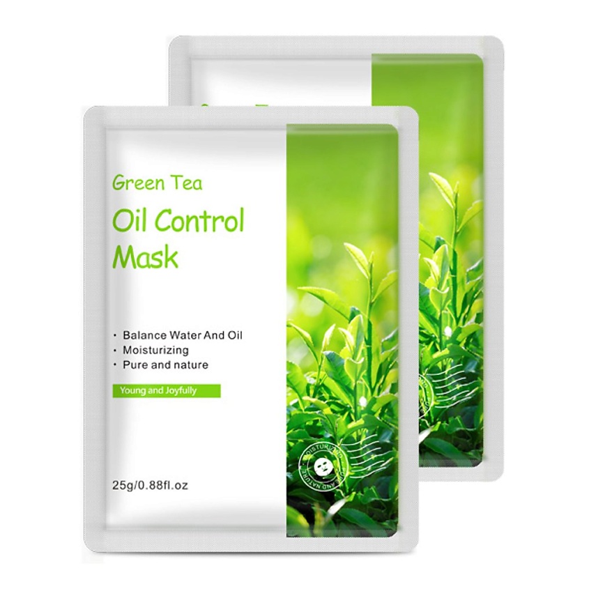 Изображение товара SKAILIE Набор масок тканевых освежающих с зеленым чаем анти-акне, 2 шт.