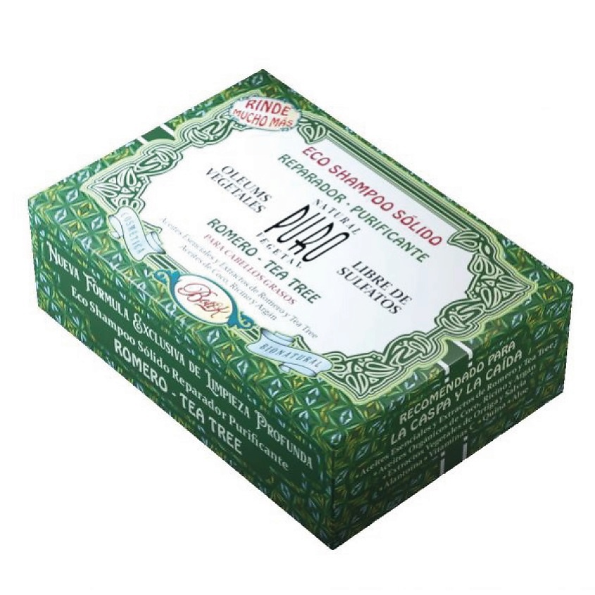 Изображение товара BOTI-K Твердый эко-шампунь Розмарин и Чайное дерево Shampoo Sólido Romero Tea Tree, 80 г