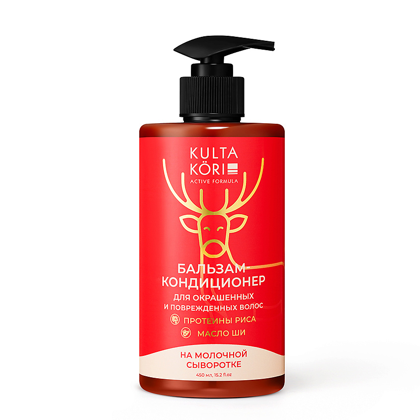 Изображение товара KULTA KORI Бальзам кондиционер для окрашенных, ломких и и поврежденных волос на молочной сыворотке, 450 мл