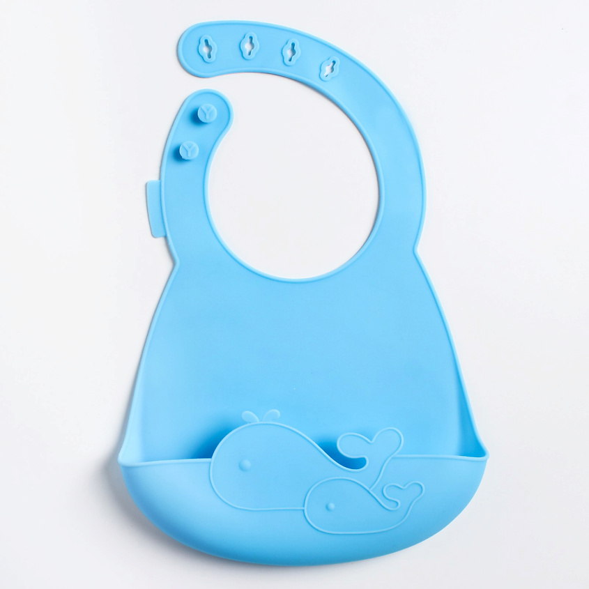 Изображение товара Крошка Я Нагрудник для кормления слюнявчик непромокаемый с карманом Голубой