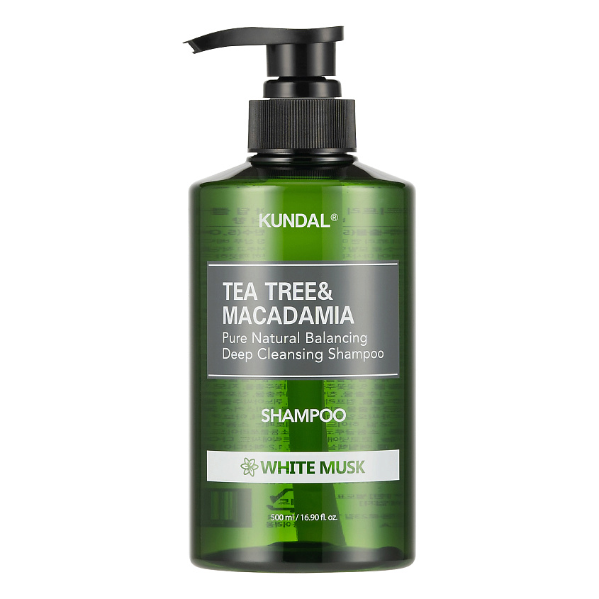 Изображение товара KUNDAL шампунь для волос очищающий Белый мускус и Tea Tree 500 мл гипоаллергенный