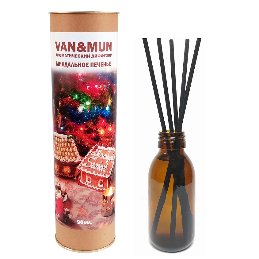 Изображение товара VAN&MUN Ароматический диффузор Миндальное печенье с палочками, 90 мл