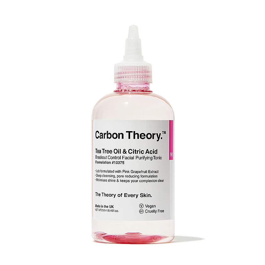 Изображение товара CARBON THEORY Тоник для лица очищающий Tea Tree Oil & Citric Acid Breakout Control Facial Purifying Tonic, 250 мл