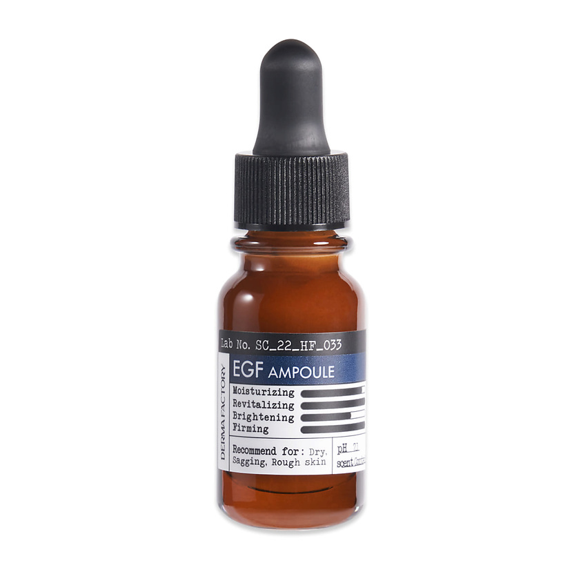 Изображение товара DERMA FACTORY Сыворотка для лица антивозрастная с пептидами - Egf ampoule, 10 мл