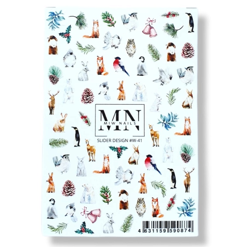 Изображение товара Слайдер дизайн для маникюра MIW NAILS зимняя животные