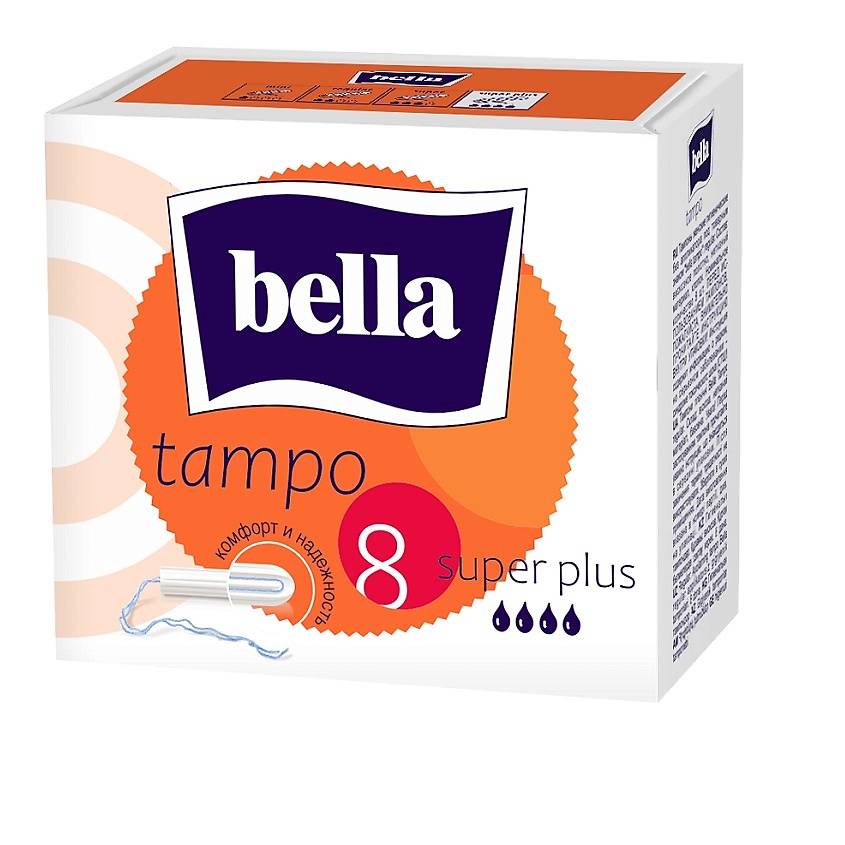 Изображение товара BELLA Тампоны без аппликатора Tampo Super plus, 8 шт.