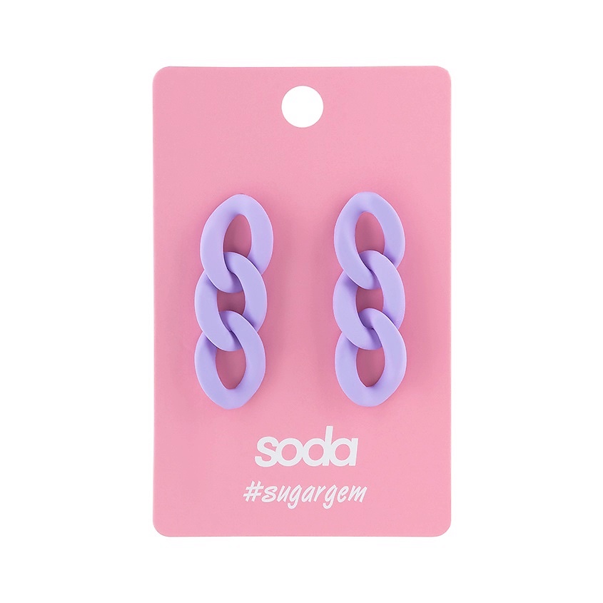 Изображение товара SODA Серьги PURPLE CHAIN #sugargem, 1 пара