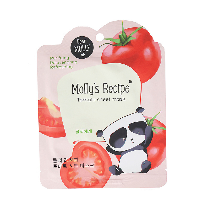 Изображение товара DEAR MOLLY Тканевая маска "Рецепты Молли. Томат" Molly`s Recipe, 1 шт.