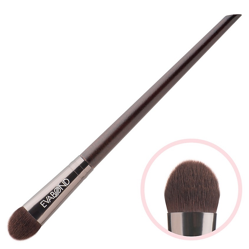 Изображение товара EVABOND Кисть макияжная для теней овальная большая, Черный, 1шт