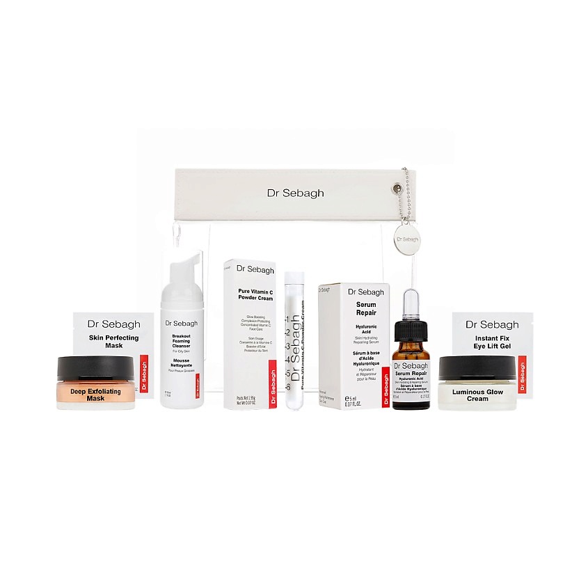 Изображение товара DR SEBAGH Набор для идеального цвета лица Oily Skin Kit, 2 х 5 мл + 3 мл + 2 х 15 мл + 50 мл + 1,95 г