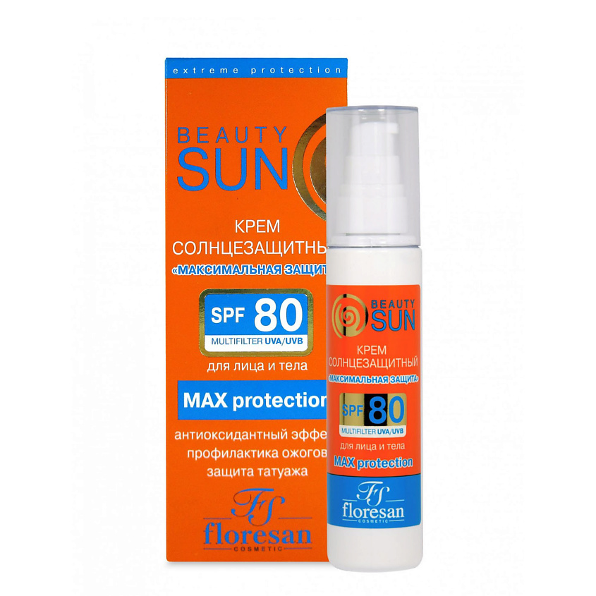 Изображение товара ФЛОРЕСАН Солнцезащитный крем BeautySun SPF 80 водостойкий для лица и тела