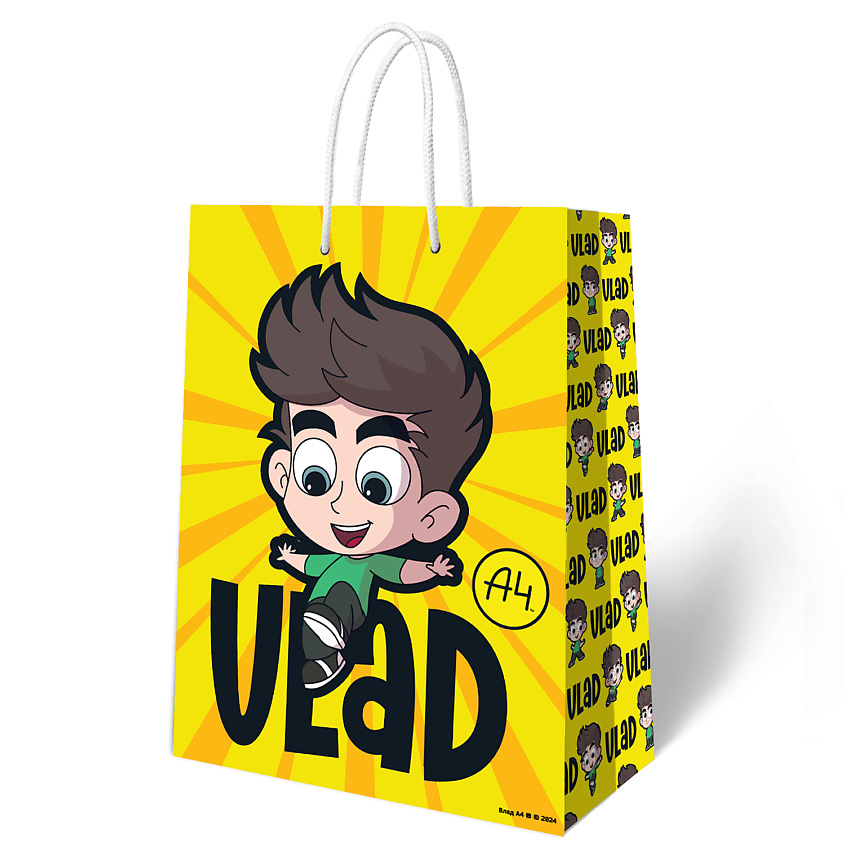 Изображение товара ND PLAY Пакет подарочный Влад А4 238*330*100 мм, Желтый