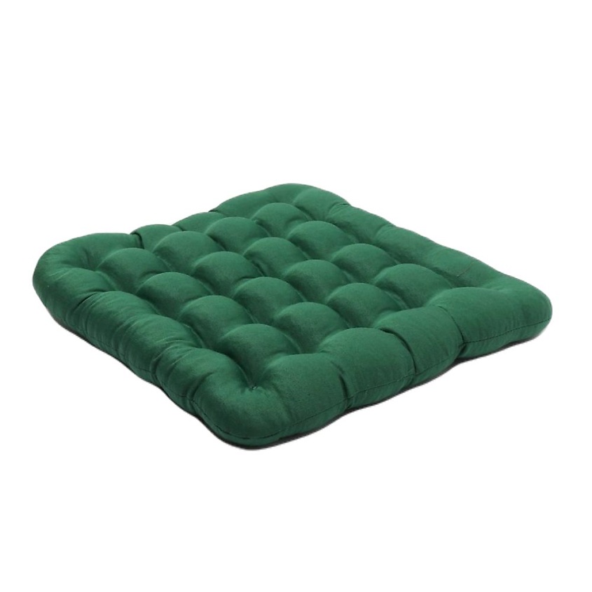 Изображение товара BIO TEXTILES Подушка-сидушка на стул с лузгой гречихи, Зеленый. Размер 40*40.