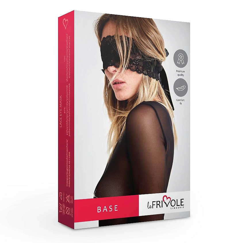 Изображение товара Кружевная маска на ленте LE FRIVOLE Base черная OneSize для эротического белья