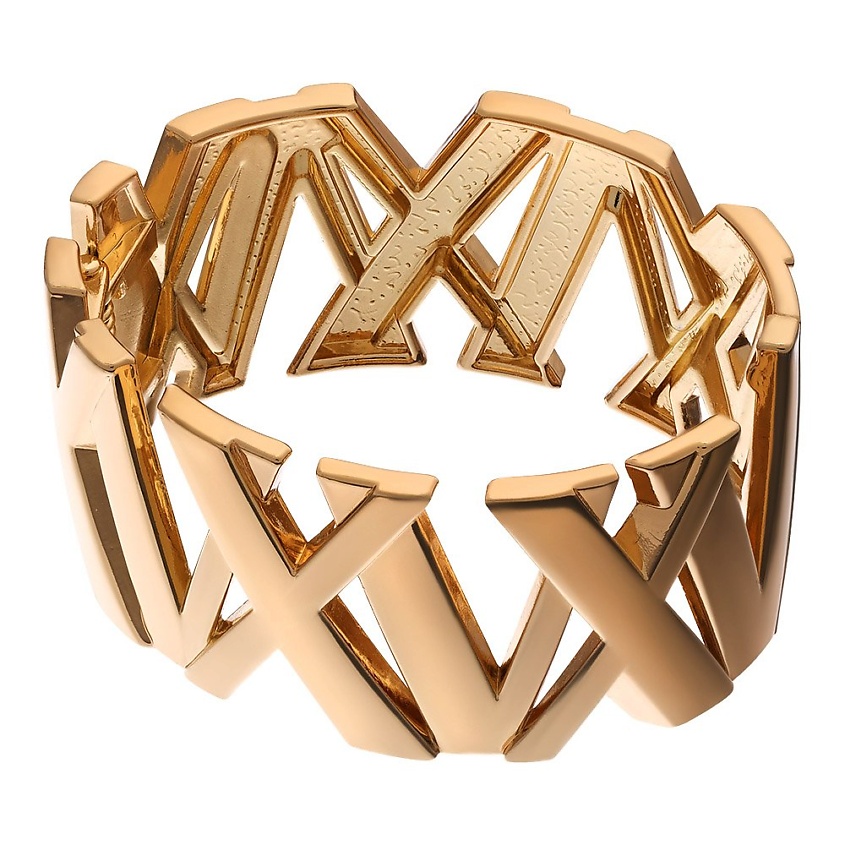 Изображение товара UVI JEWELLERY Жесткий широкий серебристый браслет, цвет: золотой, размер: 17