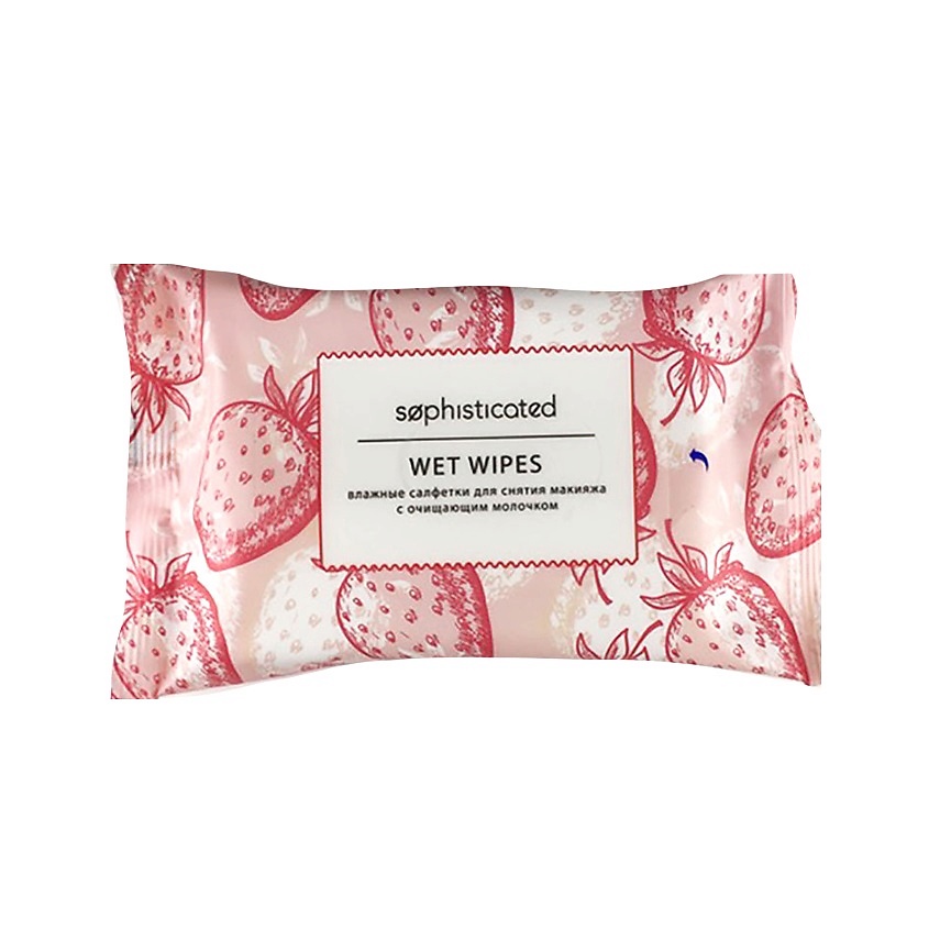 Изображение товара SOPHISTICATED Влажные салфетки для снятия макияжа с очищающим молочком (клубника со сливками), 15 шт.