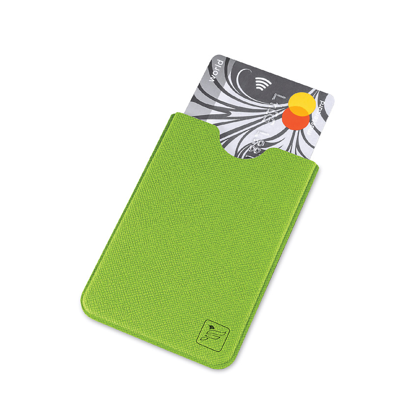 Изображение товара Чехол из экокожи FLEXPOCKET для пластиковой карты с RFID защитой Зеленый