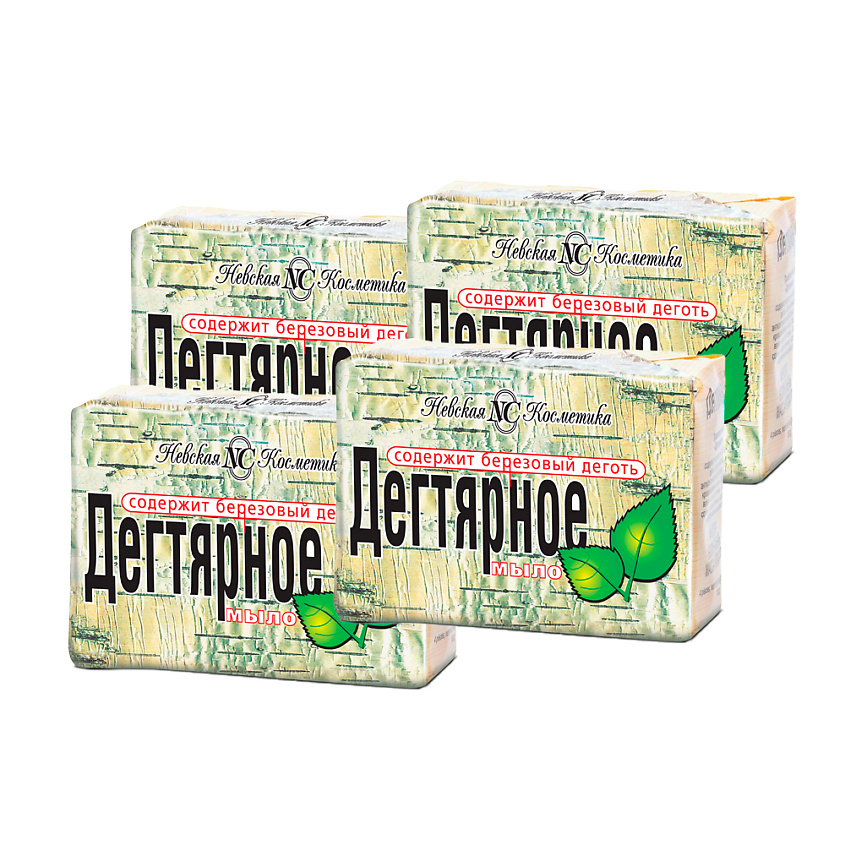 Изображение товара НЕВСКАЯ КОСМЕТИКА Мыло туалетное Дегтярное, 100г; 100г; 100г; 100г