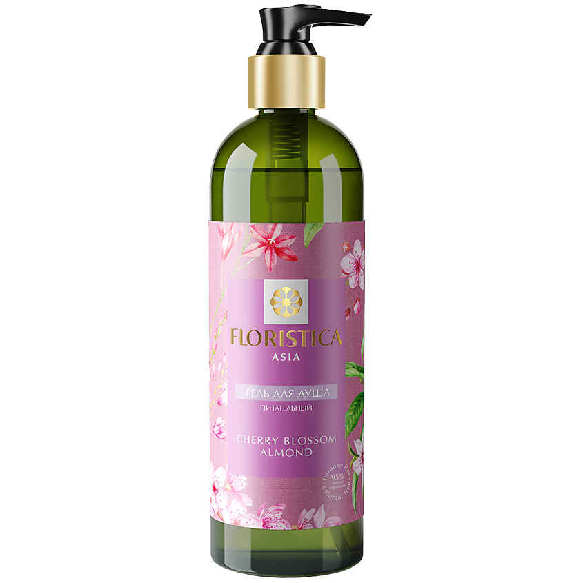 Изображение товара FLORISTICA Гель для душа Asia питательный, вишневый цвет, миндаль, 345 мл
