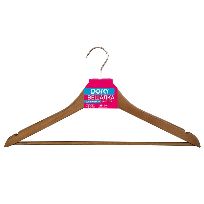 Изображение товара DORA Вешалка деревянная "Дуб", 1 шт., цвет "Дуб"