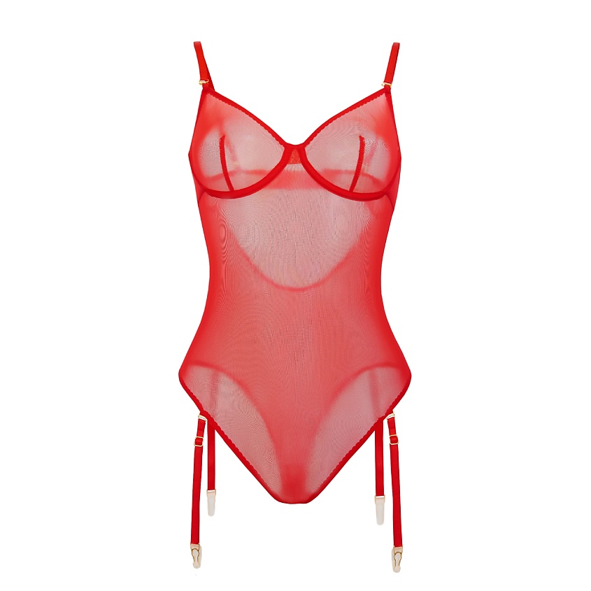 Изображение товара Модное женское боди POINCIANA из мягкой сетки с съемными подтяжками