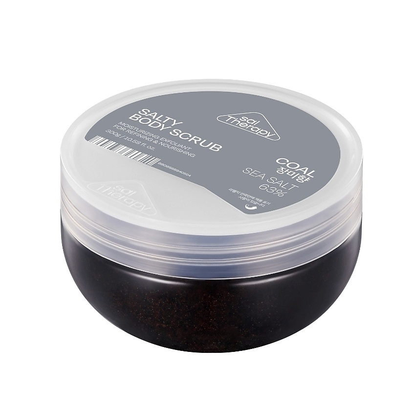 Изображение товара SALTHERAPY Скраб для тела солевой с углём 300 г натуральное очищение кожи
