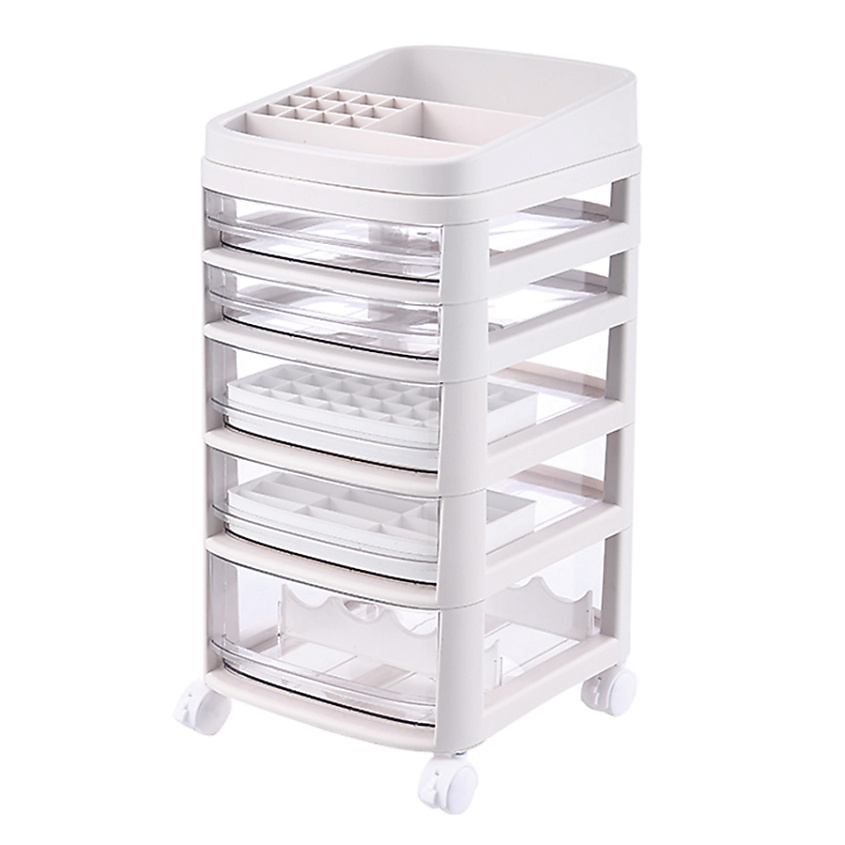 Изображение товара JOLI ANGEL Стеллаж косметолога 5 ящиков + полка-органайзер, цвет: Белый