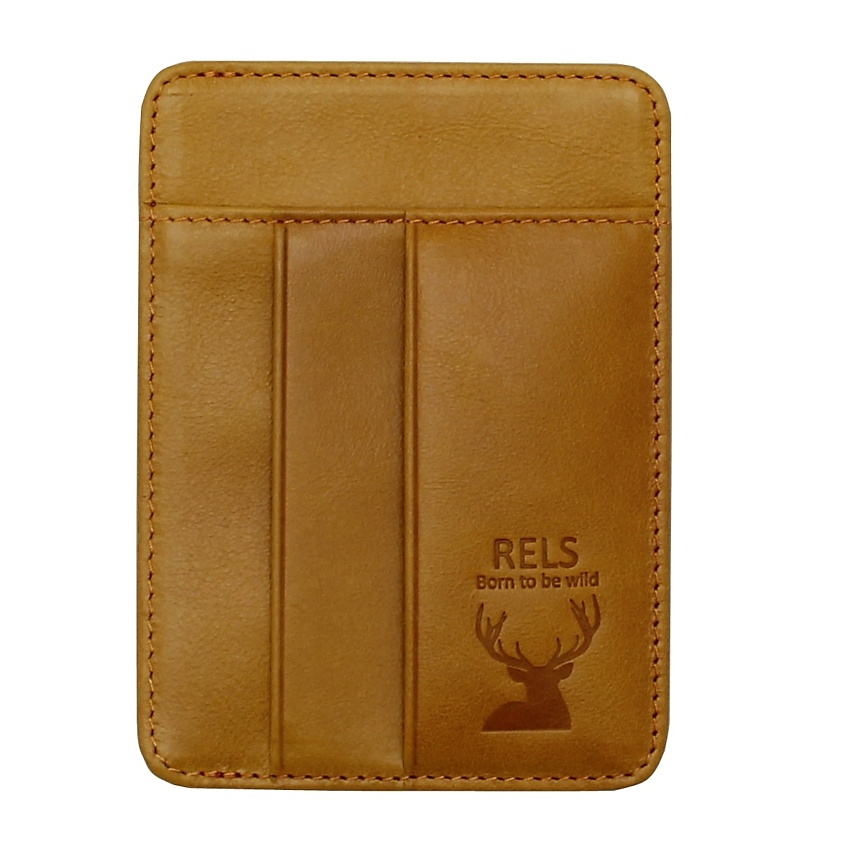 Изображение товара Автокредитница RELS Alfa Wild из натуральной кожи для документов и денег Желтая