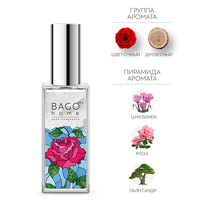 Изображение товара Ароматический спрей для дома Замковая роза 50 мл BAGO home