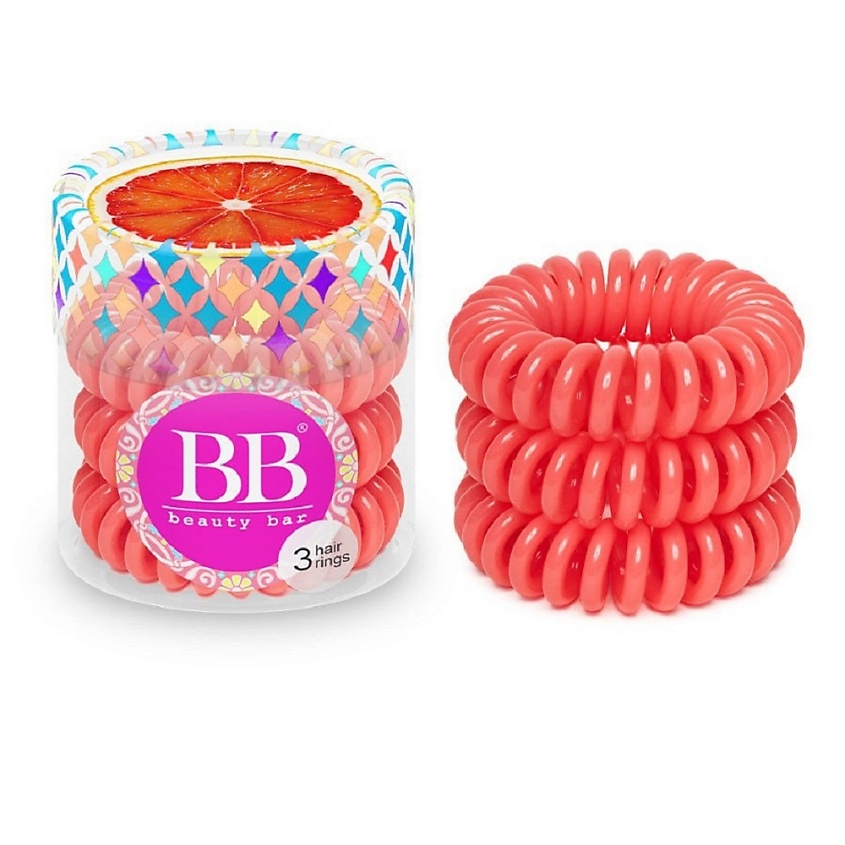 Изображение товара Набор резинок для волос Металлика 3 шт. Бренд BEAUTY BAR Коралловый