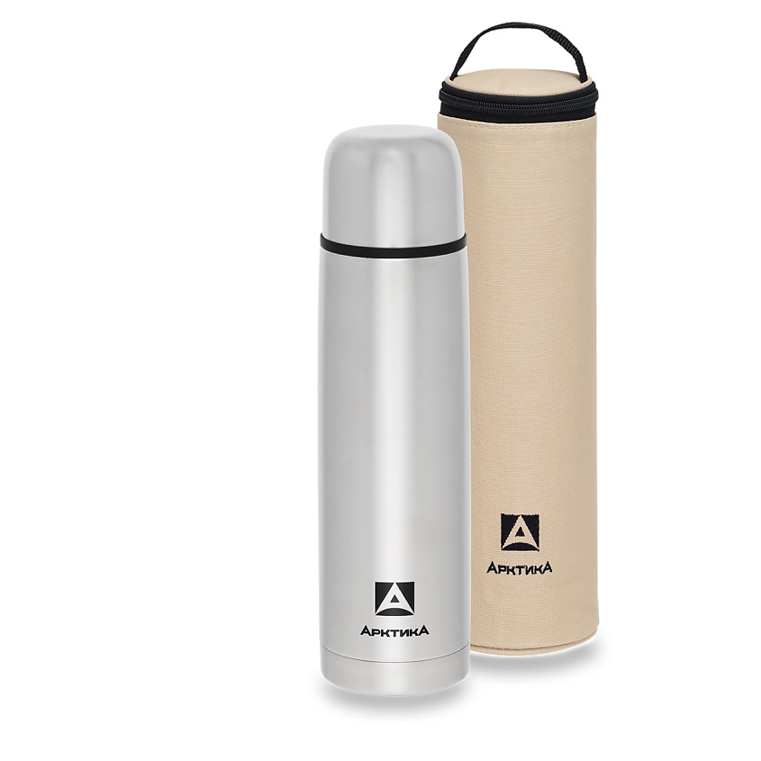 Изображение товара АРКТИКА Термос 1 л в чехле, Серебристый