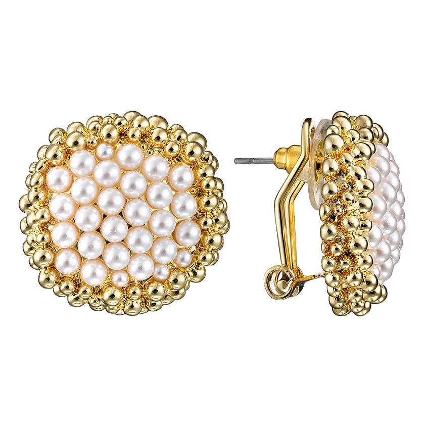 Изображение товара Серьги серебристые с микрожемчугом и итальянской застежкой от UVI JEWELLERY