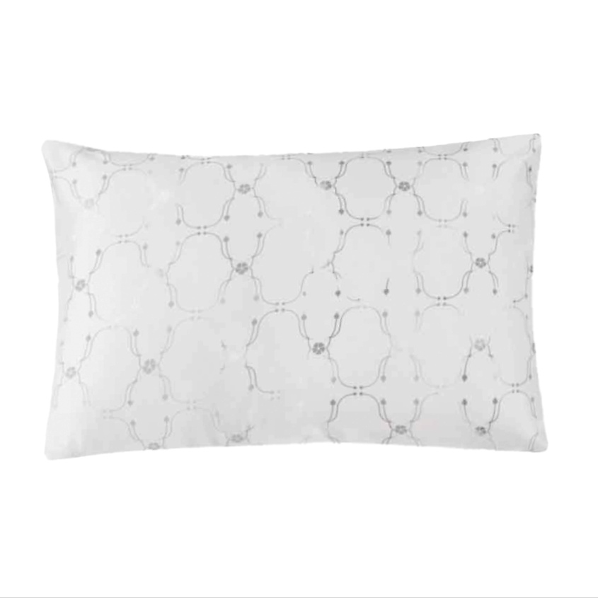 Изображение товара Наволочка из шелка и сатина MOLLEN Узор 50х70 белая