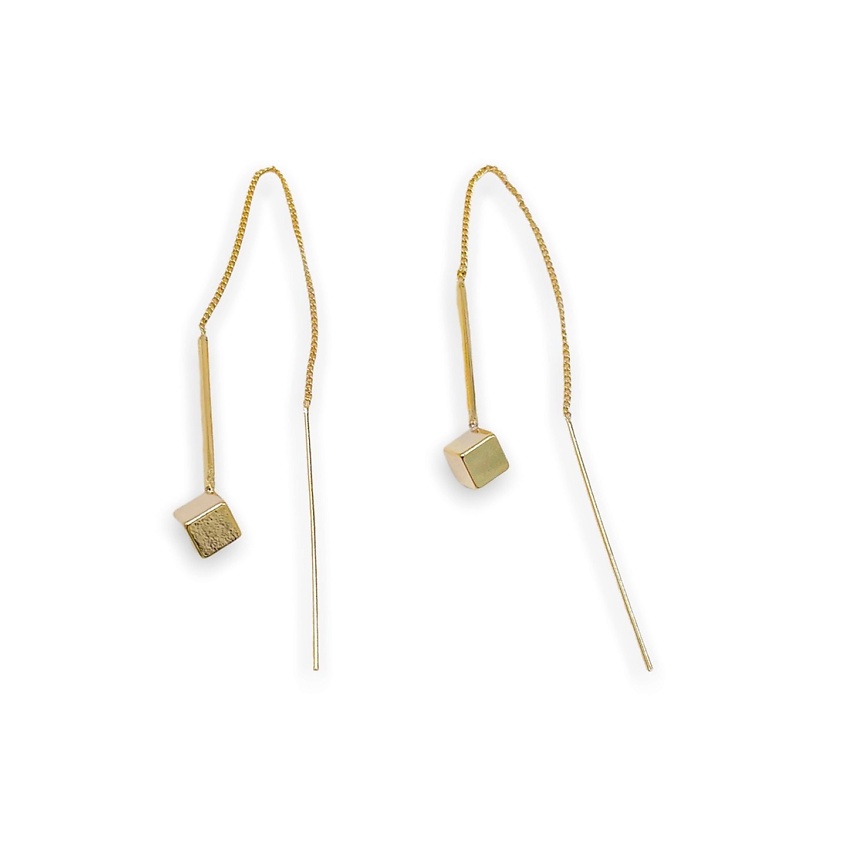 Изображение товара FOROSTINA.K Серьги-протяжки Куб, цвет: золотой