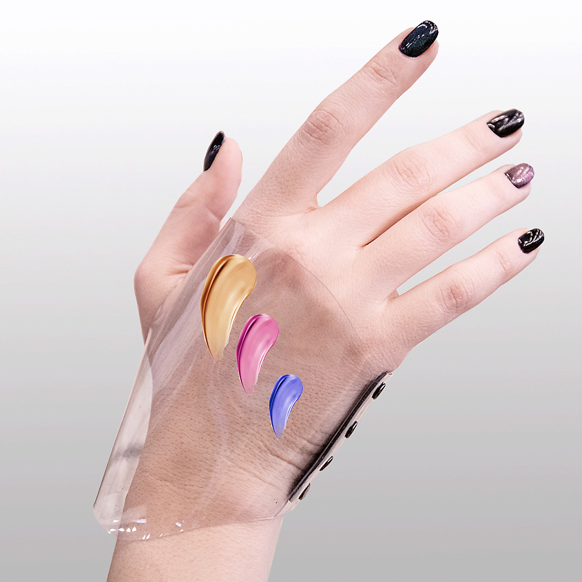 Изображение товара Палитра для визажиста прозрачная на руку из прочного пластика для макияжа и дизайна ногтей