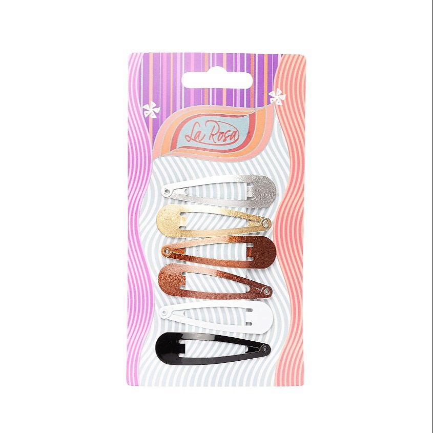 Изображение товара LA ROSA Заколки "Клик-клак" (набор 6 шт.), Серебряный