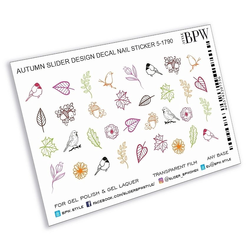 Изображение товара BPW.STYLE Слайдер-дизайн Осенние штампы для маникюра