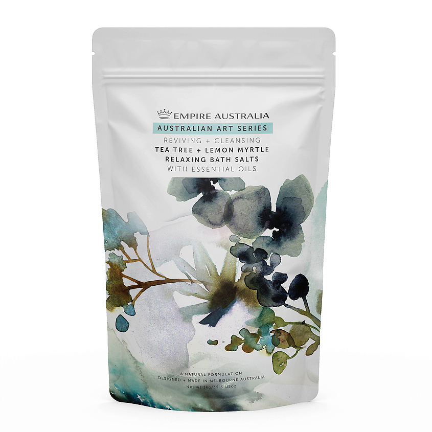 Изображение товара EMPIRE AUSTRALIA Соль для ванны с маслами чайного дерева и лимонного мирта Australian Art Series, 1 кг