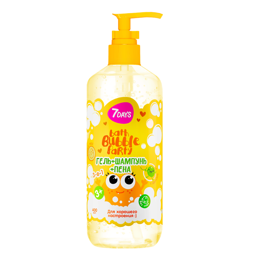 Изображение товара 7DAYS Детский шампунь для волос детей BATH BUBBLE PARTY, 400 мл